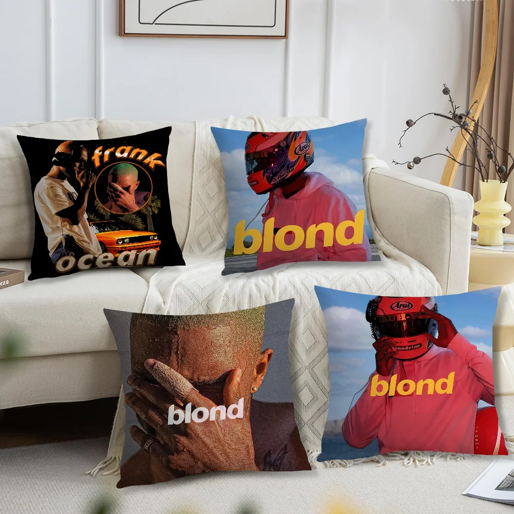 Rapper F-Frank O-Ocean Blonde Pillow Case Living Room Sofa Cushion Cover Suitable For Home Bedroom Room Decoration