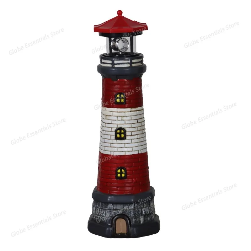 

Solar Lighthouse Outdoor Led Solar Powered Lighthouse Light Garden Statue Decorative Landscape Lamp Outside Yard Lawn