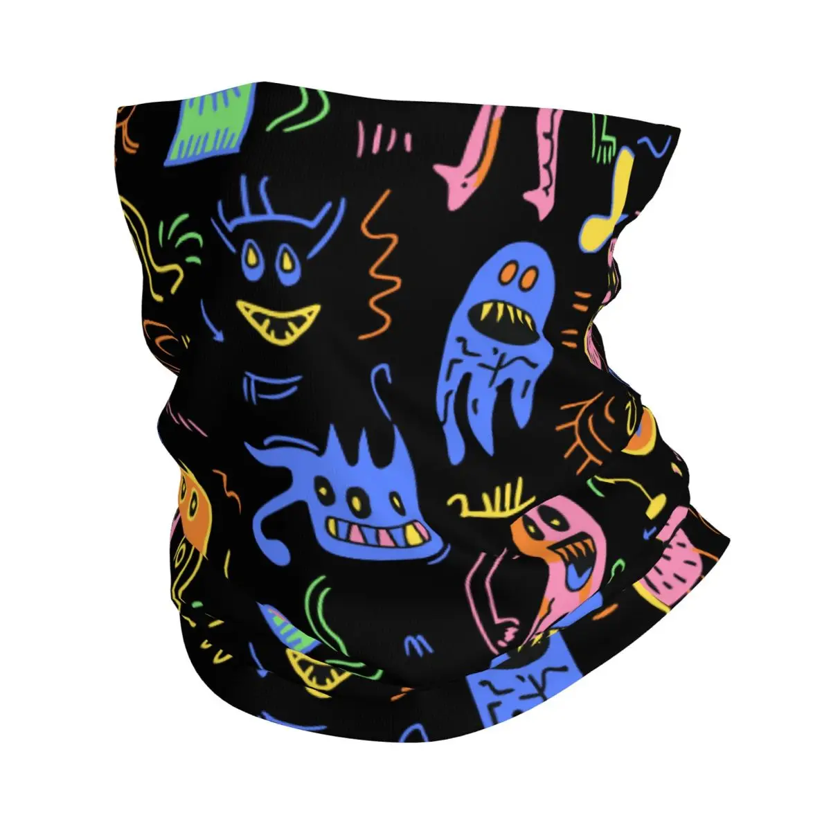 Monster Graffiti (5) Scarf Neckerchief Neck Face Mask Polyester