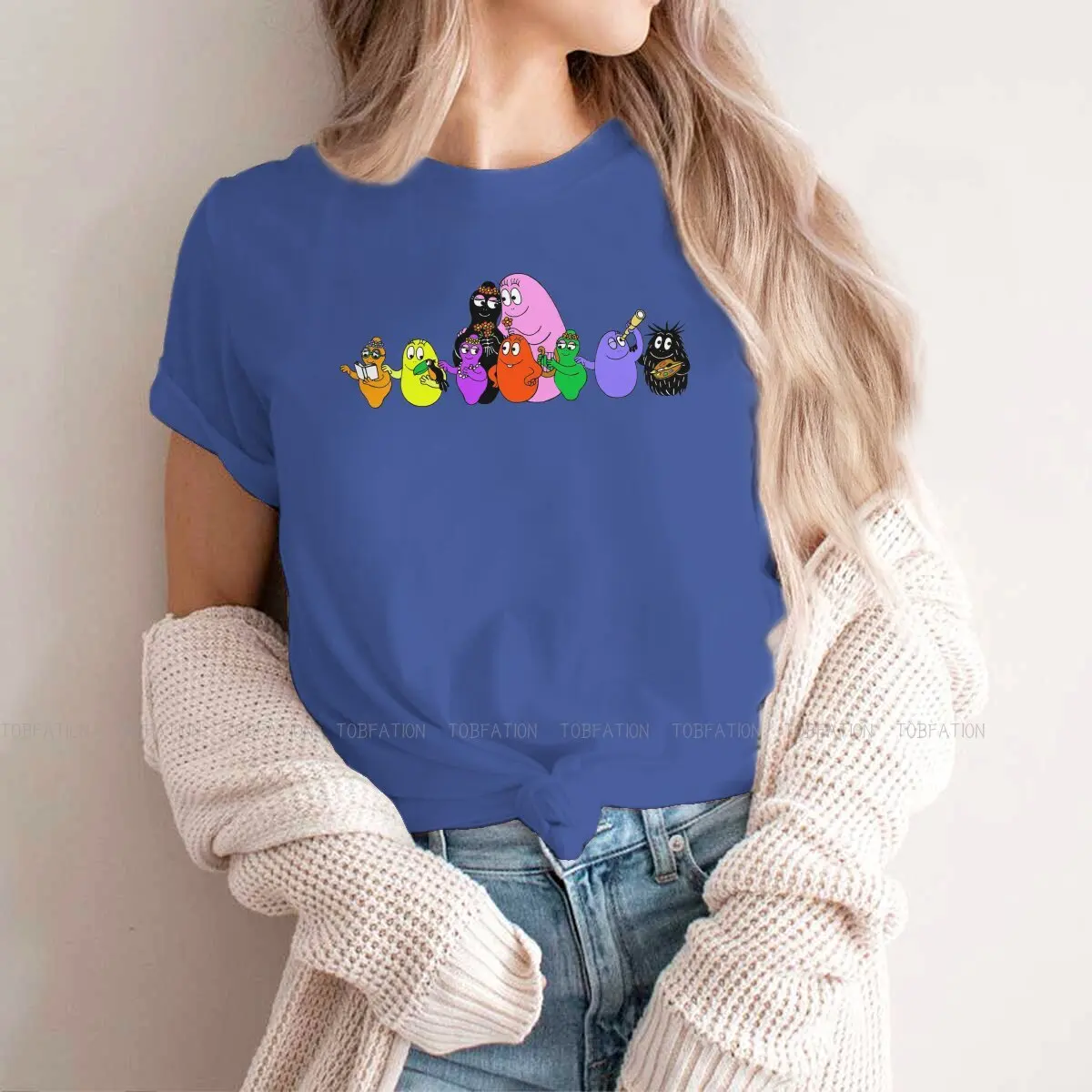 Cute  Hipster TShirts Barbapapa Pear-shaped and Pink Girl 4XL Harajuku Pure Cotton Tops T Shirt O Neck