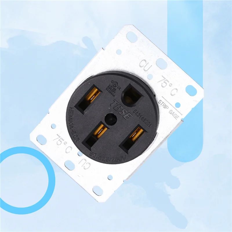 GYTB-125/250 Volt, 3-Pole 4-Wire 14-50R Receptacle Up To 50 Amps Suitable For Electric Vehicles, Rvs And Large Appliances
