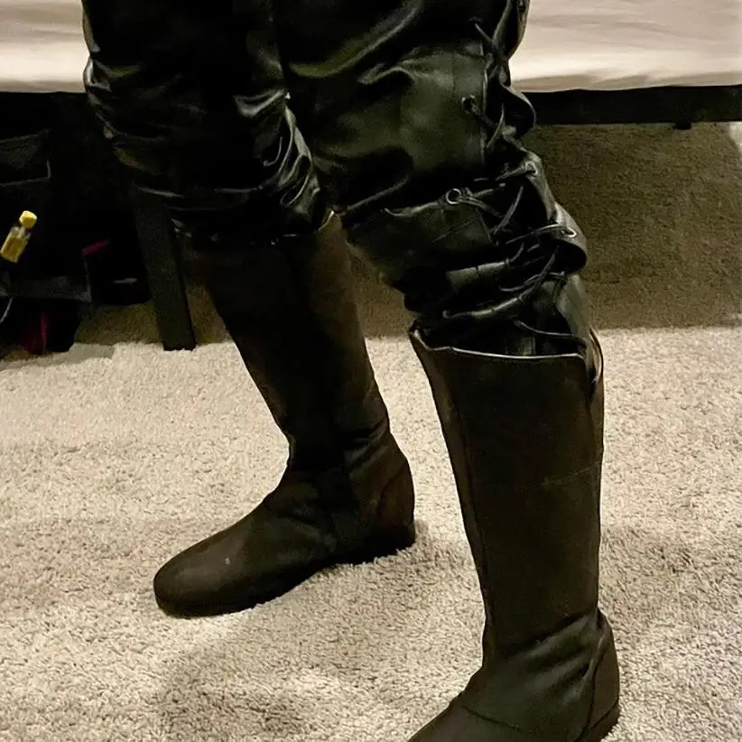 حذاء فايكنغ جديد للرجال برأس مستدير حذاء عالي 2023 مصنوع من مادة البولي يوريثان عتيق حذاء رجالي بأكمام طويلة دافئ #2