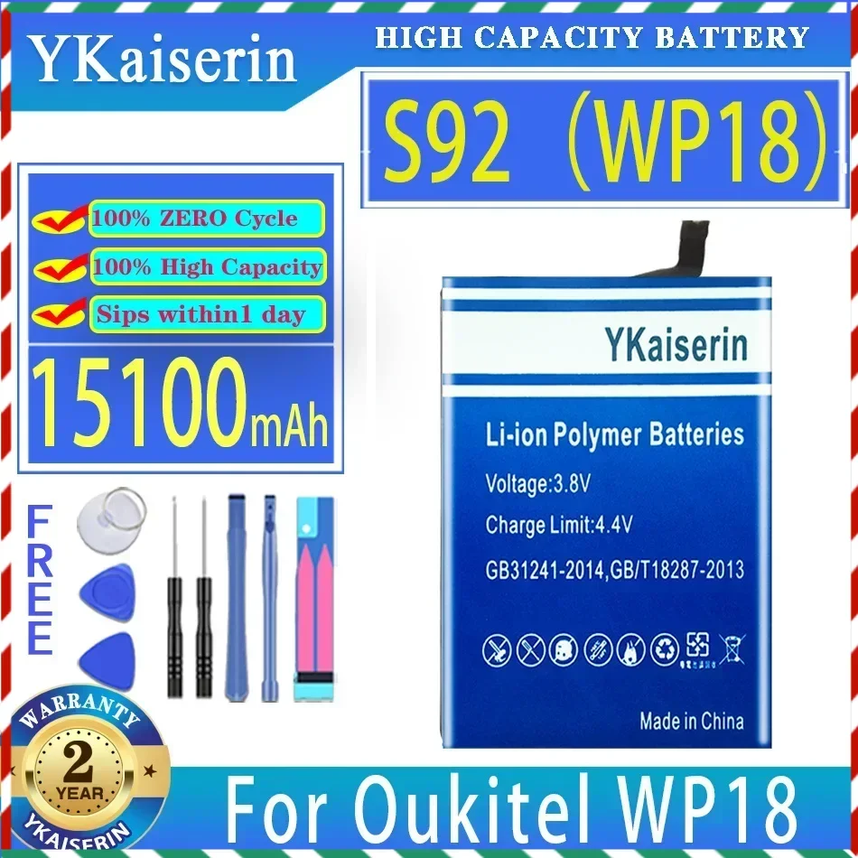 

YKaiserin 15100mAh Replacement Battery S92 For Oukitel WP18 Batteries