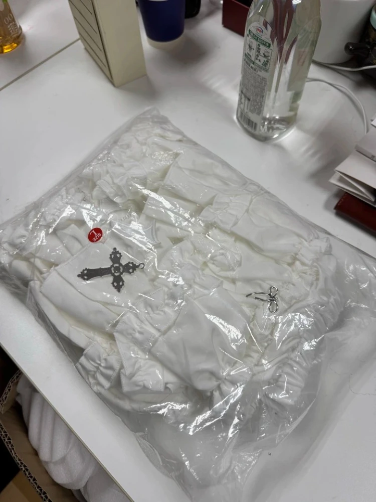 Gothic Women's Elastic Waist Cross Short Skirt High Street Chic Thin Hot Girl Skirts Female Y2k Aesthetic Punk Emo Girl Outfits