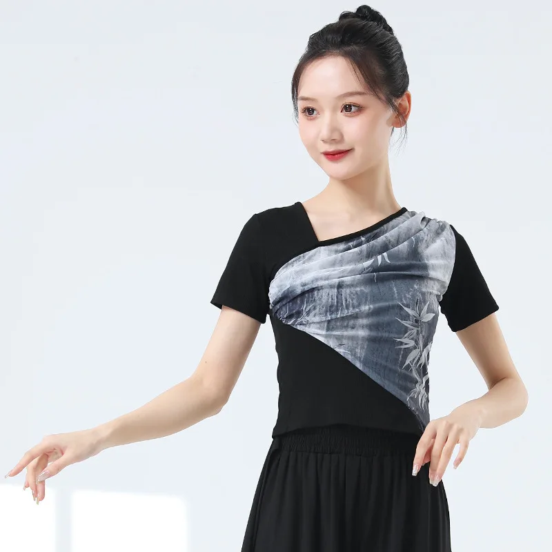 

2025 spring and summer new slim body training performance clothes classical dance body rhyme clothes top