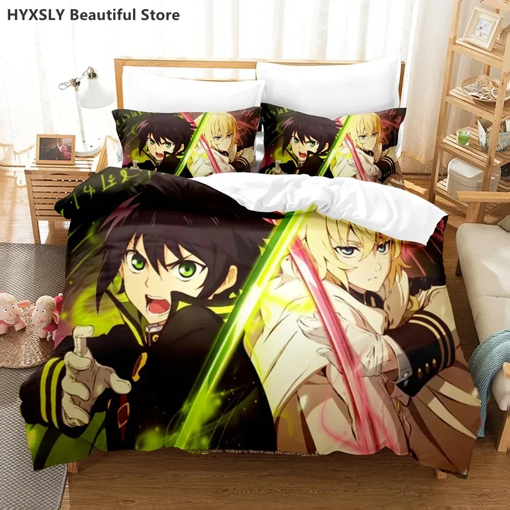 Seraph of the end Anime Bedding Set Pillowcases Single Double Twin Full Queen King Kids Cute 3D Duvet Cover Sets Bed Linen