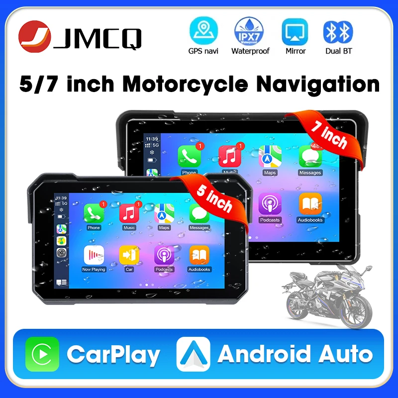 

5/7 ''IPX7 водонепроницаемый мотоциклетный GPS-навигатор беспроводной Carplay Android авто мотоцикл экран 5G WIFI аксессуары для мотоциклов
