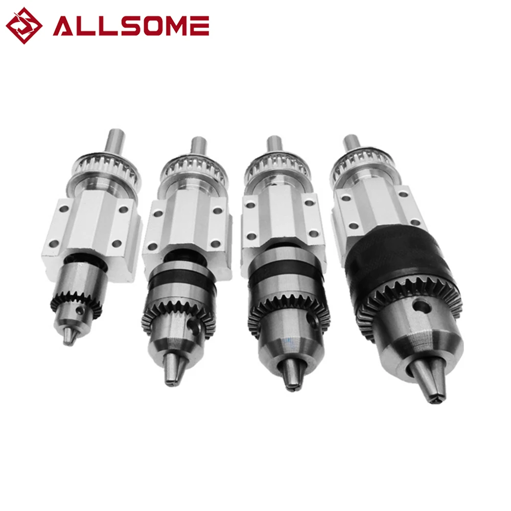 ALLSOME No Power Spindle Assembly Small Lathe Accessories Trimming Belt JTO/B10/B12/B16 Drill Chuck Set DIY Woodworking Cutting