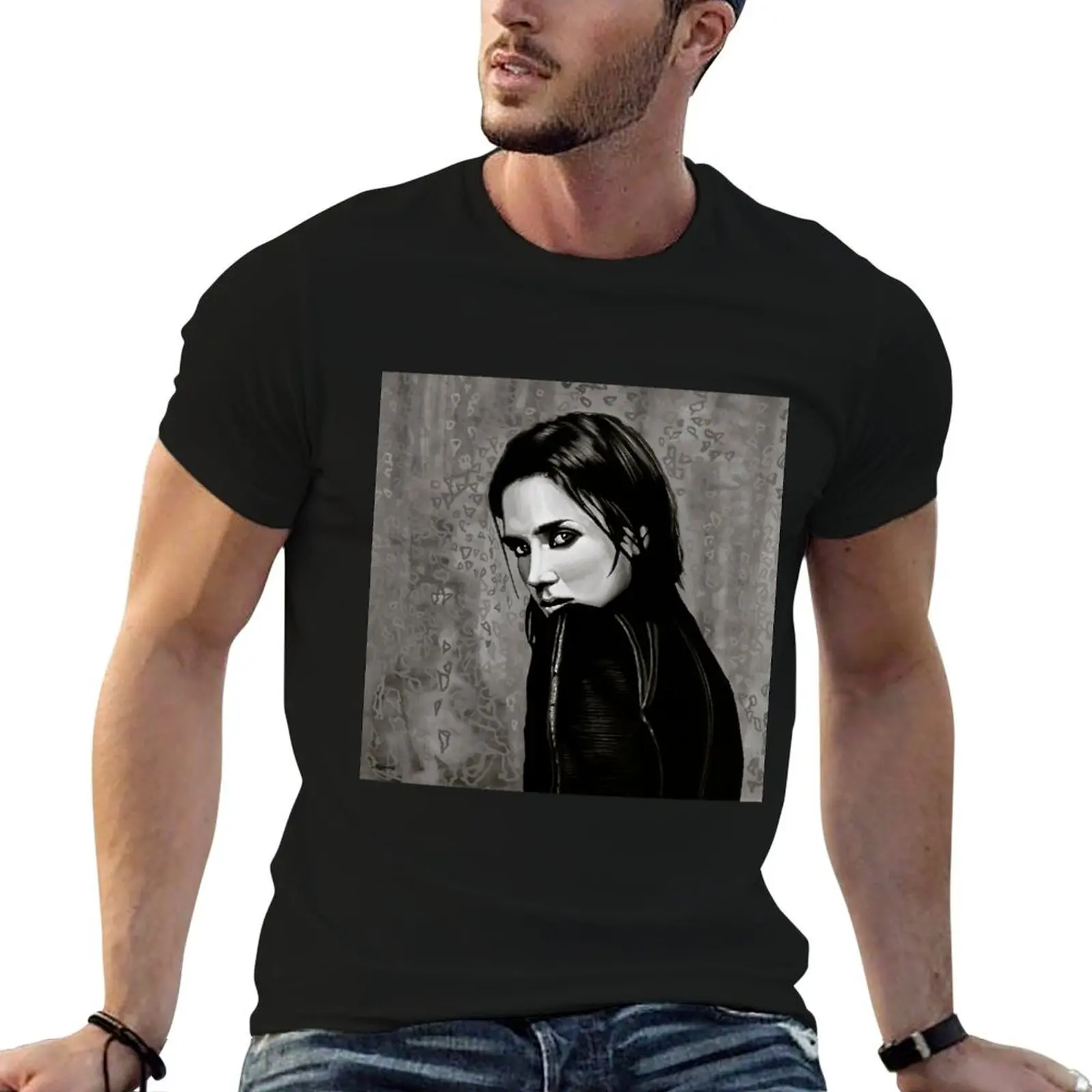 

Jennifer Connelly Painting T-Shirt man t shirts for men casual anime t shirts oversize man tshirt T-Shirt