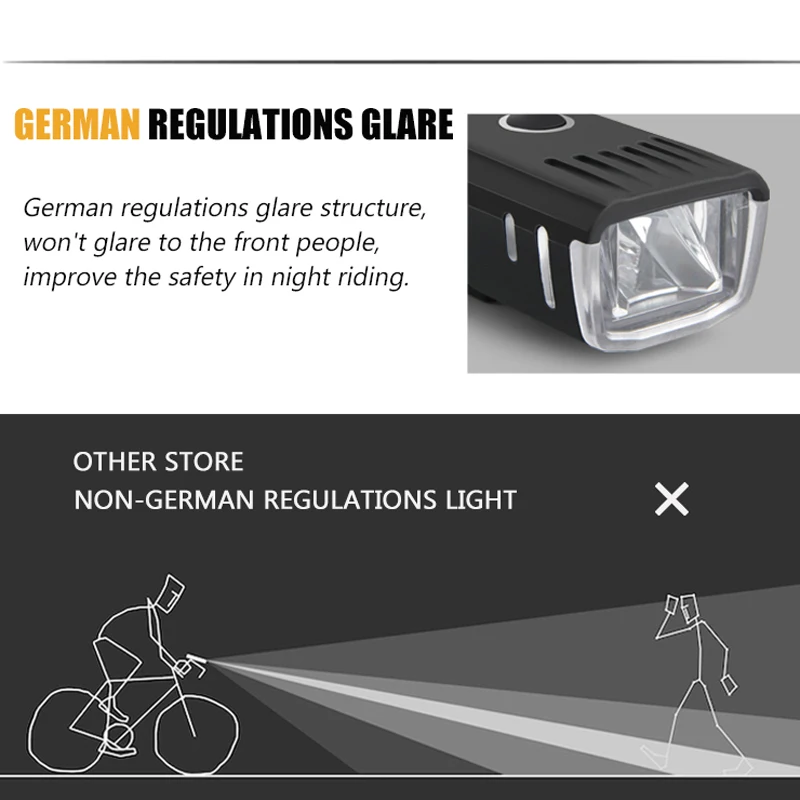 Bicycle Front Light Bike Flashlight Bicycle Lantern LED USB Rechargeable MTB Bike Rear Lamp for Cycling Headlight