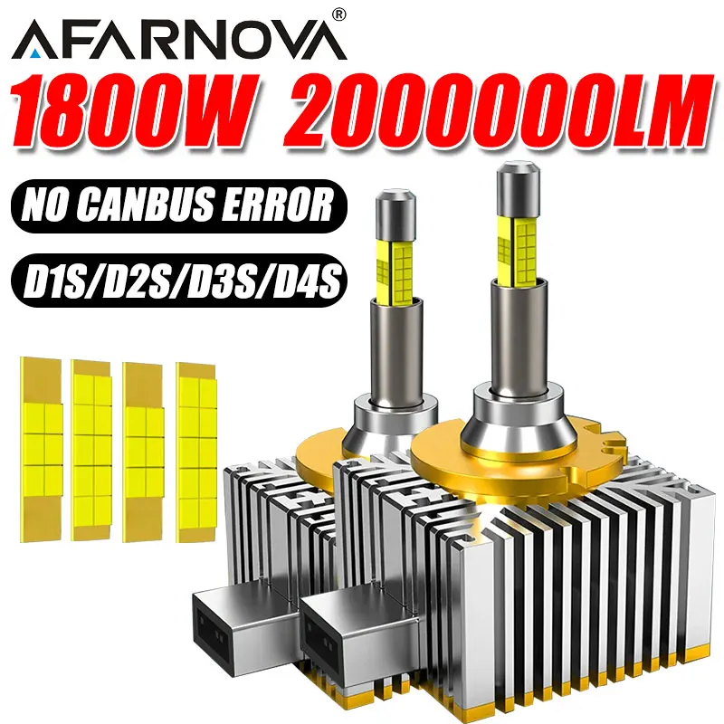 

2x D3S D2S LED Led Car Headlights Canbus D1S D4S HID D1R D2R D3R D4R Auto Bulb Plug&Play Car Light 6000K 12V Motorcycle Lights