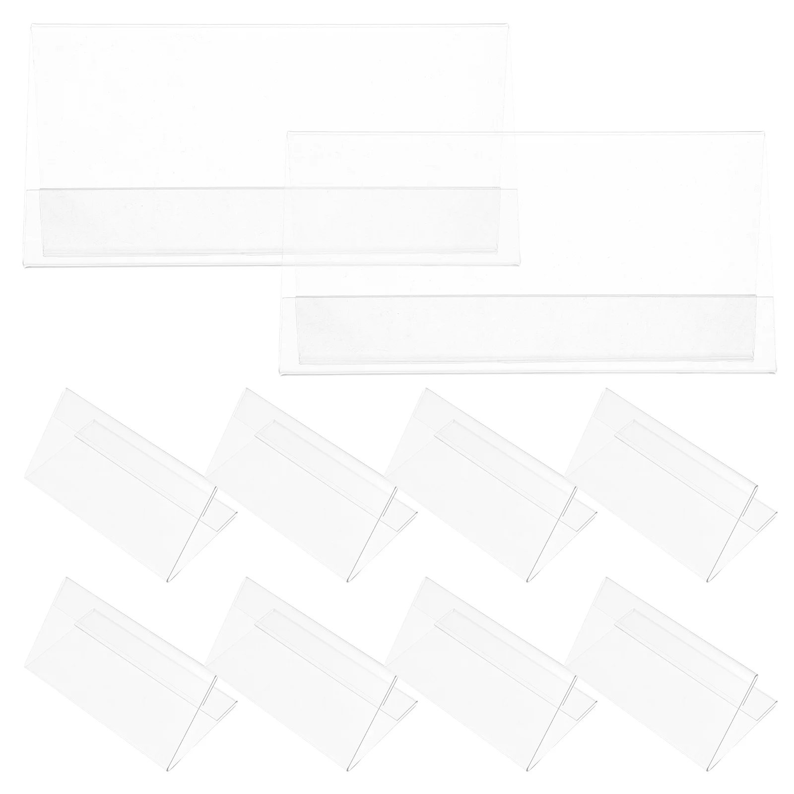 

10 Pcs Desktop Transparent Label Mini Picture Frames Triangle Food Signs for Buffet The Pet Name Plates Pupils