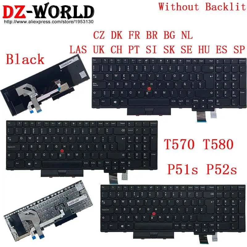 Klawiatura do laptopa Lenovo Thinkpad T570 P51S T580 P52S LAS UK CH SWS PT SI SK SE HU ES CZ DK FR BR BG NL Azerty