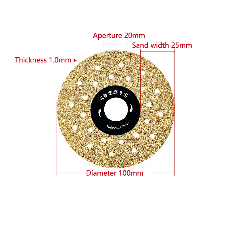 Pezzo da taglio per molatura piatta con lastra di roccia disco da taglio Super sottile da 100mm per sega diamantata per piastrelle di ceramica di vetro porcellanato