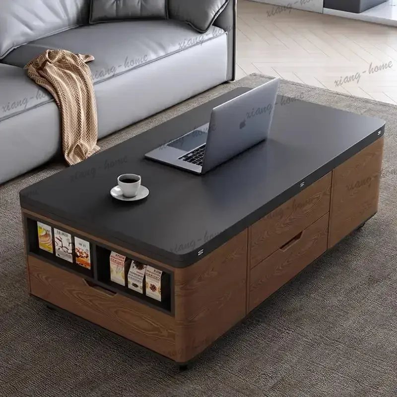 Factory Direct Small Italian Coffee Table Extendable Vintage Space Black Coffee Table Center Luxury Saving Meuble Salon Living R