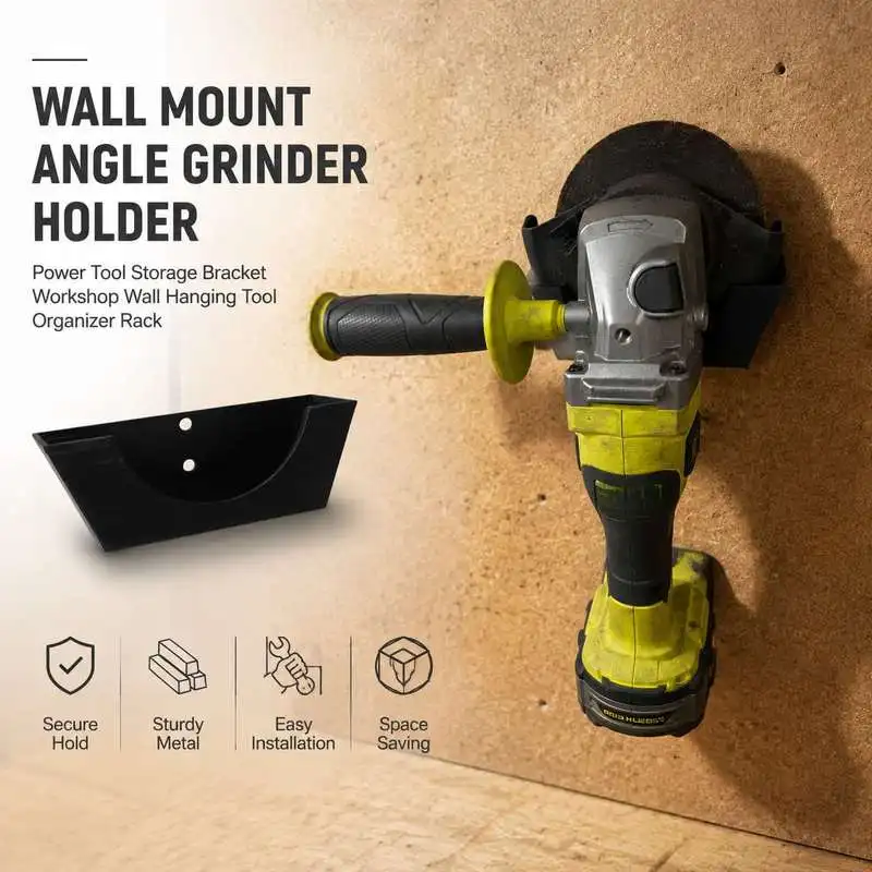 Angle Grinder Wall Mount Bracket Metal Power Tool Hanger Holder for Garage Workshop Space Saving Organizer