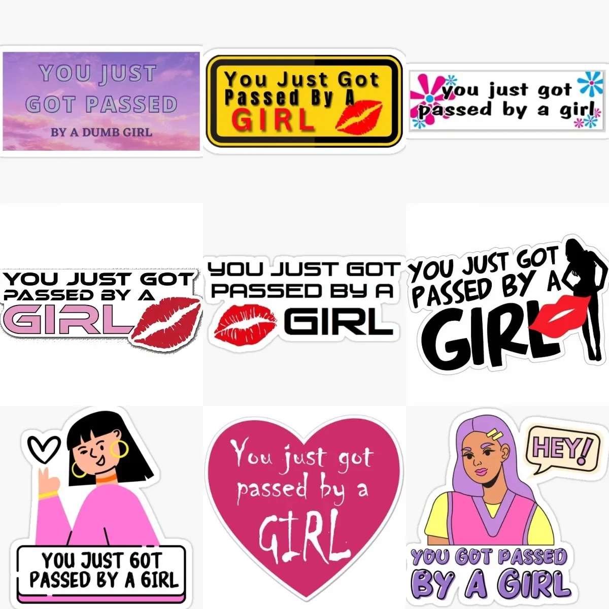 

You Just Passed By A Girl Creative Sticker Motorcycle Window Laptop Door Bumper Accessories Wall Room Truck Van Glass Decals