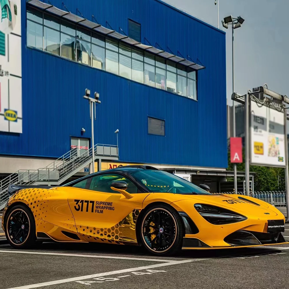 

Желтая полная пленка для автомобиля, супер глянцевая металлическая пленка для автоматической упаковки, ПЭТ-подложка для автомобиля