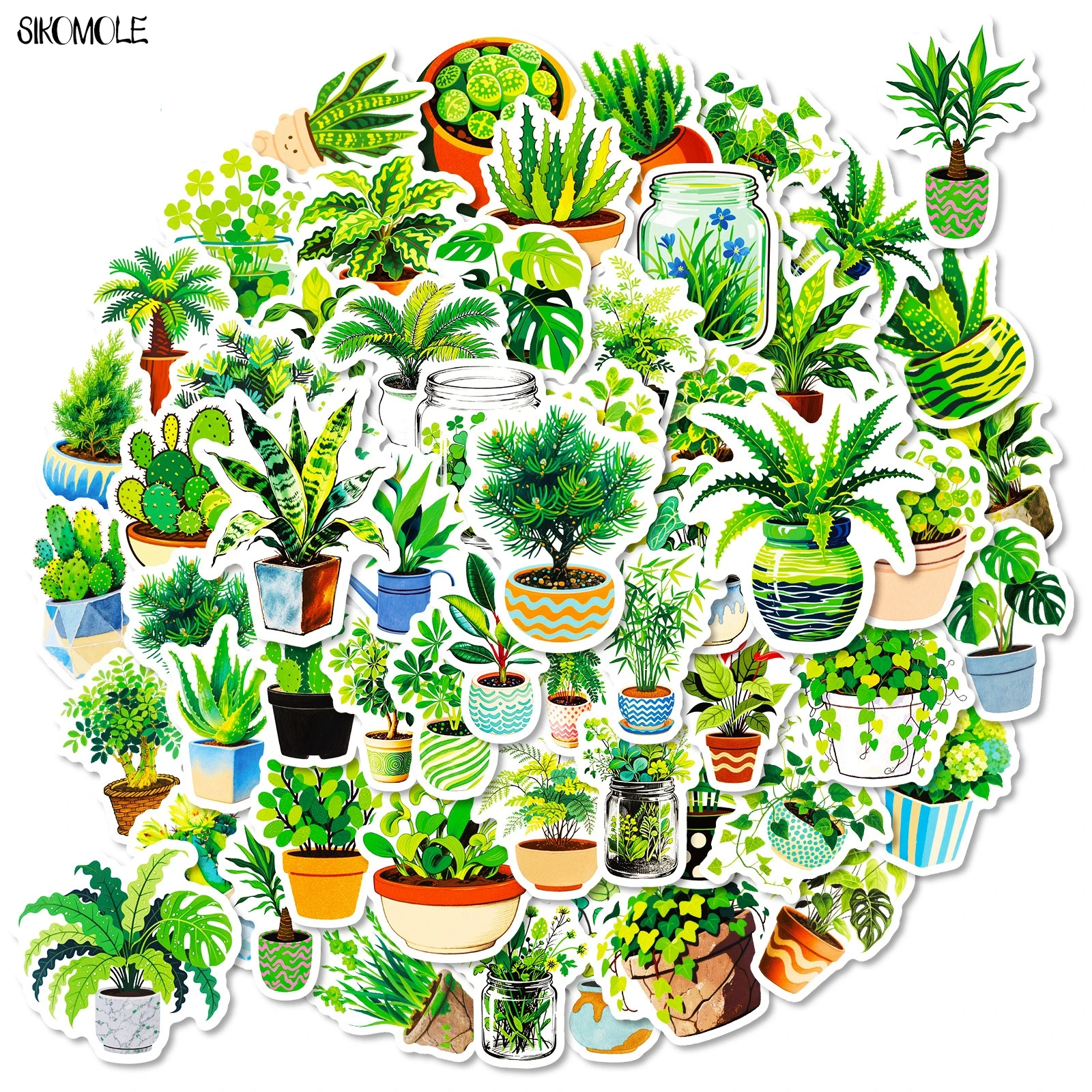 10/30/56 قطعة ملصقات الكرتون النباتات الخضراء الجمالية الصبار السحلية ملصق مائي DIY بها بنفسك محمول الغيتار سكيت مقاوم للماء الكتابة على الجدران ملصق