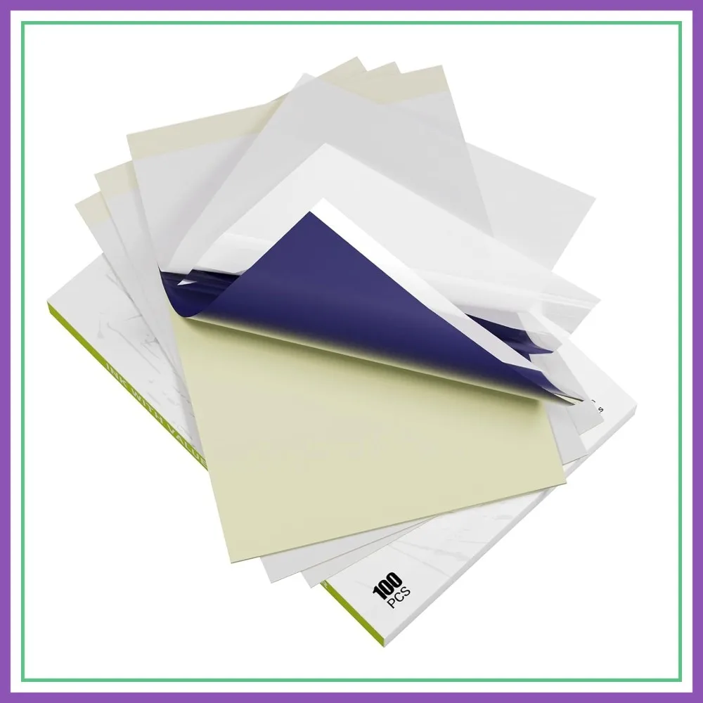 

A4 Tattoo Transfer Paper 100 Sheets, 4-Layered Stencil Paper for Tattooing, 8.3x11.7 inch Thermal Tracing Paper