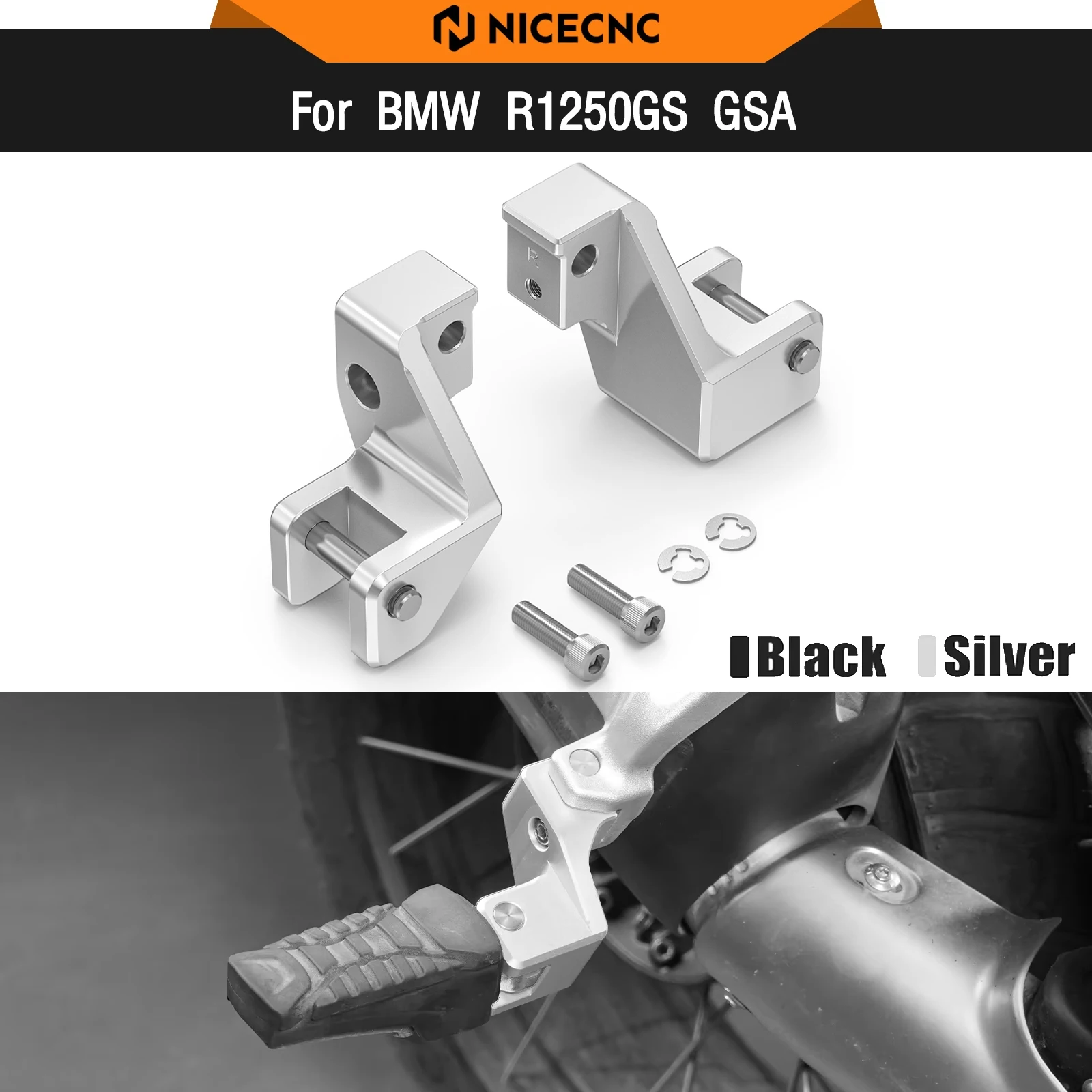 

Для BMW R1250GS 2018-2023 R1250GS Adventure 2018-2024 Комплект для опускания подставки для ног пассажира R1250GS GSA R 1250GS R 1250 GS R1250GS ADV