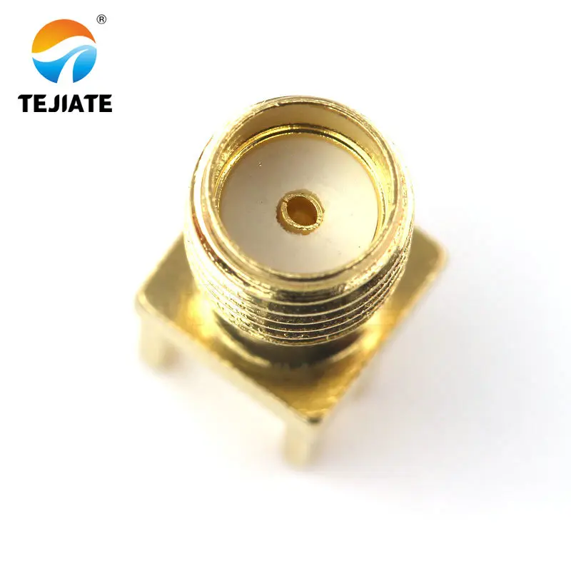 Tuerca de soldadura SMA hembra Jack, 1,6mm, borde, Clip PCB, montaje recto, conector RF chapado en oro, soldadura de receptáculo, 10 Uds.