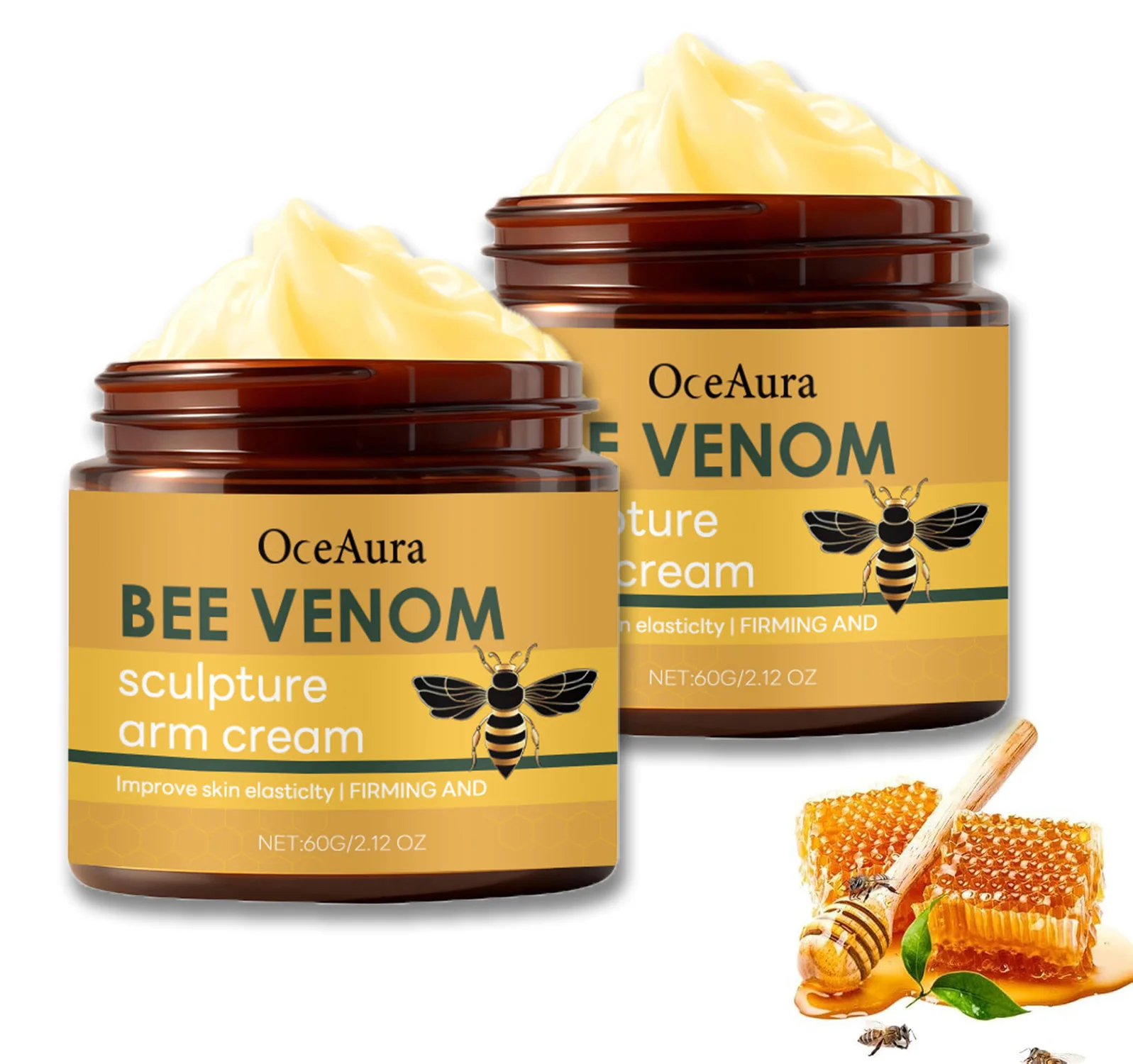 Crema reafirmante corporal de veneno de abeja, loción antienvejecimiento y reafirmante para la piel crepey, tratamiento hidratante y de contorno para mujeres