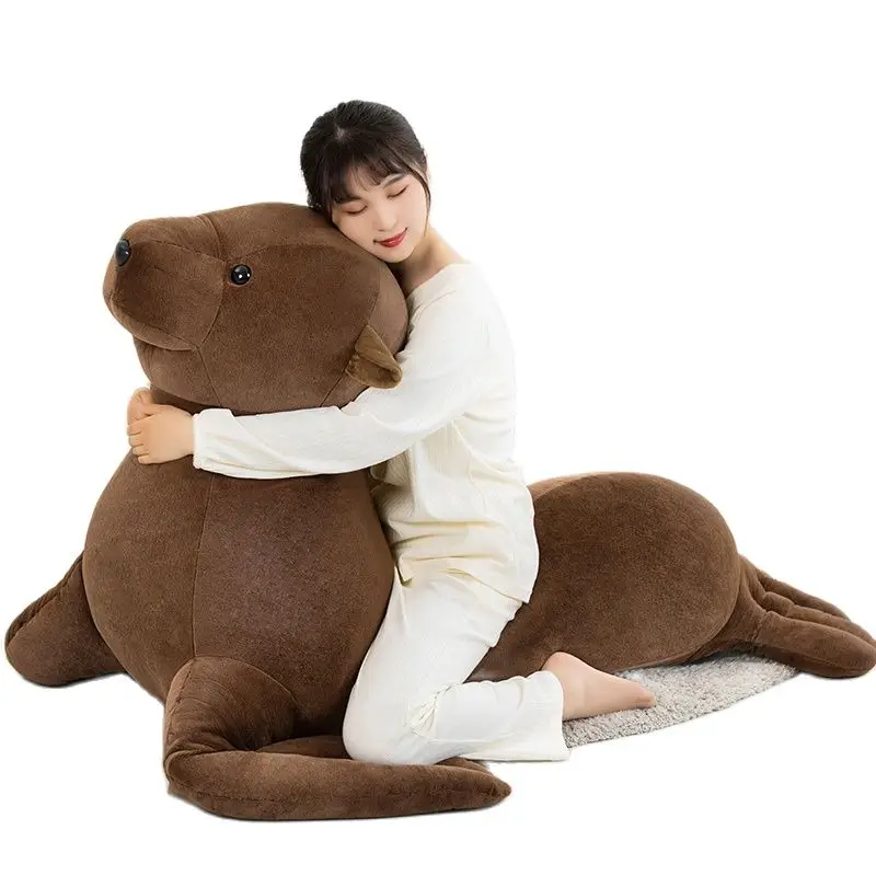 

1pc 1.5M Giant Size Lifelike Sea Lion Plush Toy Can Ride On Ocean Animals Shape Sofa for Kids Girlfriend Boyfriend Birthday Gift