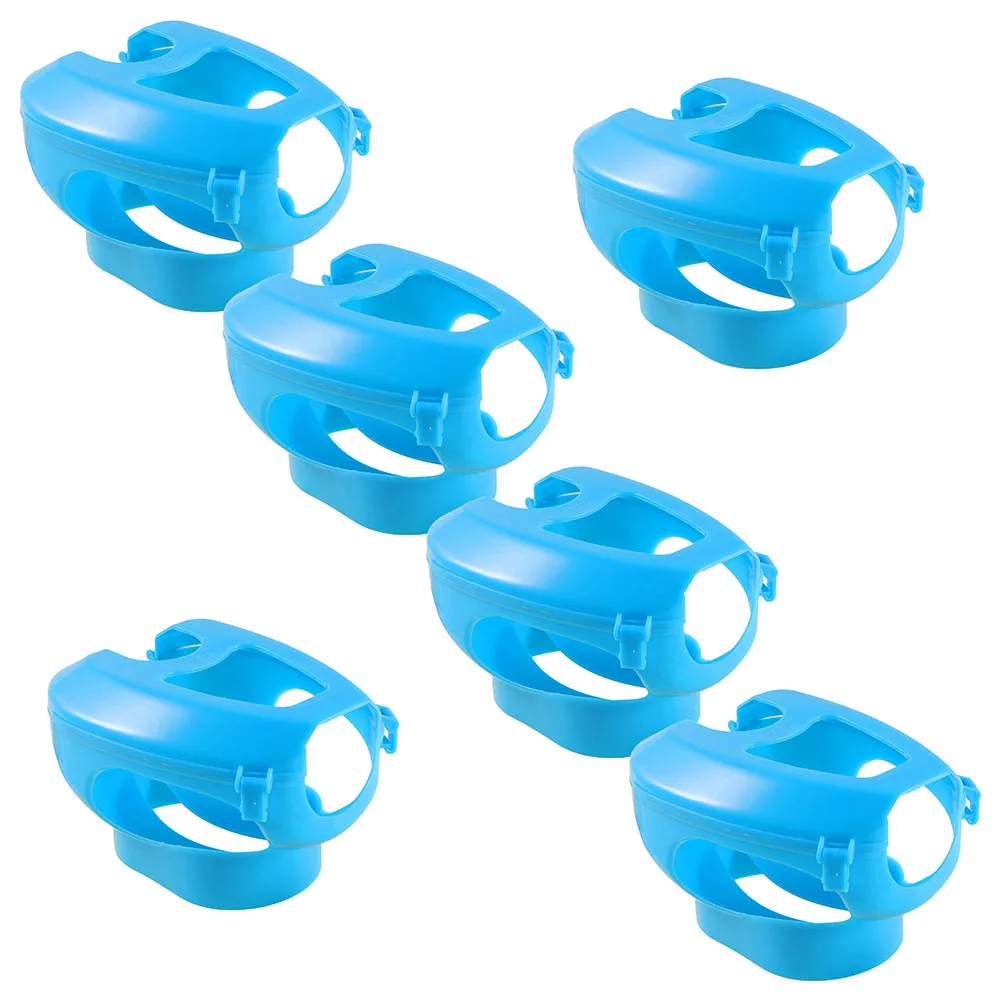 

6pcs Pigeon Retainer Injection Holder Sky Blue PP Hollow Out Travel Accessories for Feeding Medication Observation