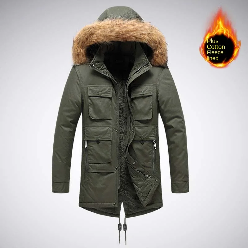 2024 Fur Collar Hooded Casual Plus Fleece Thickened Cottonpadded Coat Quality Fabric Comfortable Skin Breathable Crisp Type Wear