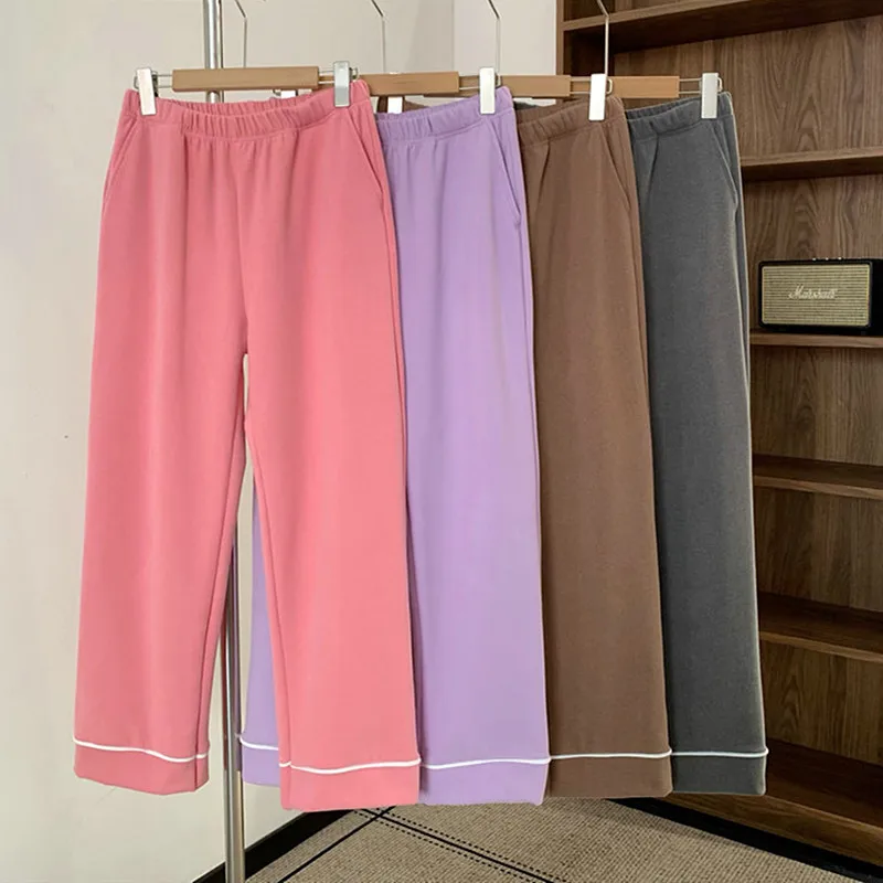 

De Velvet Warm Pajama Pants New Thicken Fleece Women‘s Sleeping Pants Casual Hot Winter Home Wear Pyjamas Trousers Female