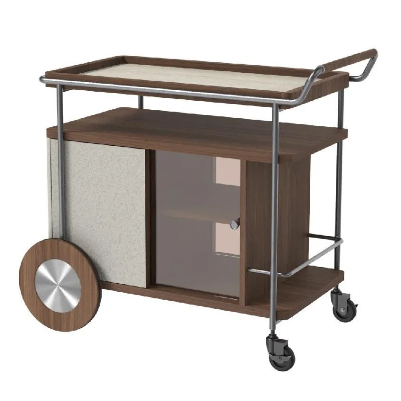 Cart light luxury living room movable wheeled sofa side table, French multi-functional rock slab coffee table