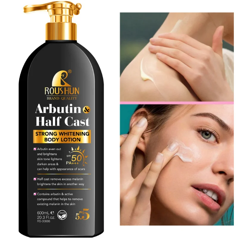 Arbutin HALF CAST Body Lotion crema solar 2 en 1 loción corporal refrescante hidratante y no grasa protector solar