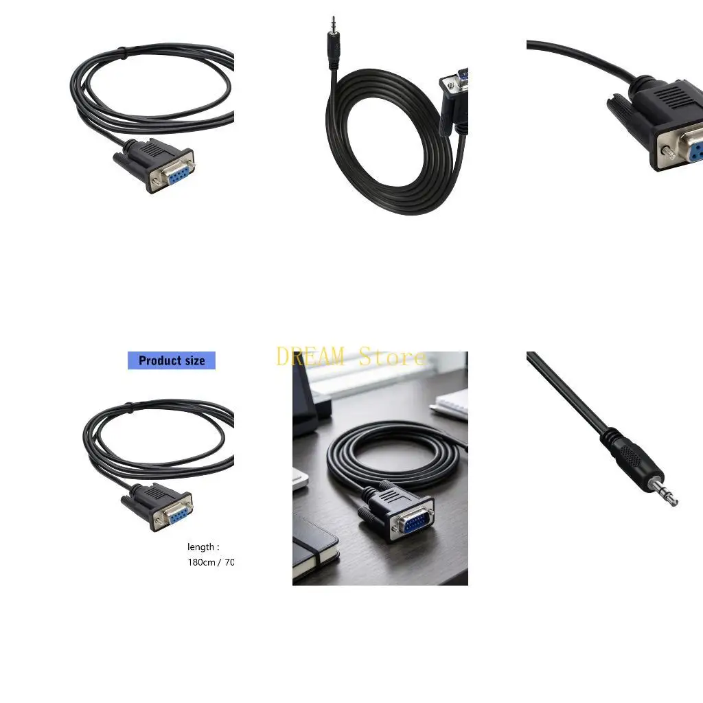9-Pin RS232 Cable with Threaded Hardware and 3.5MM Male End Best Sale