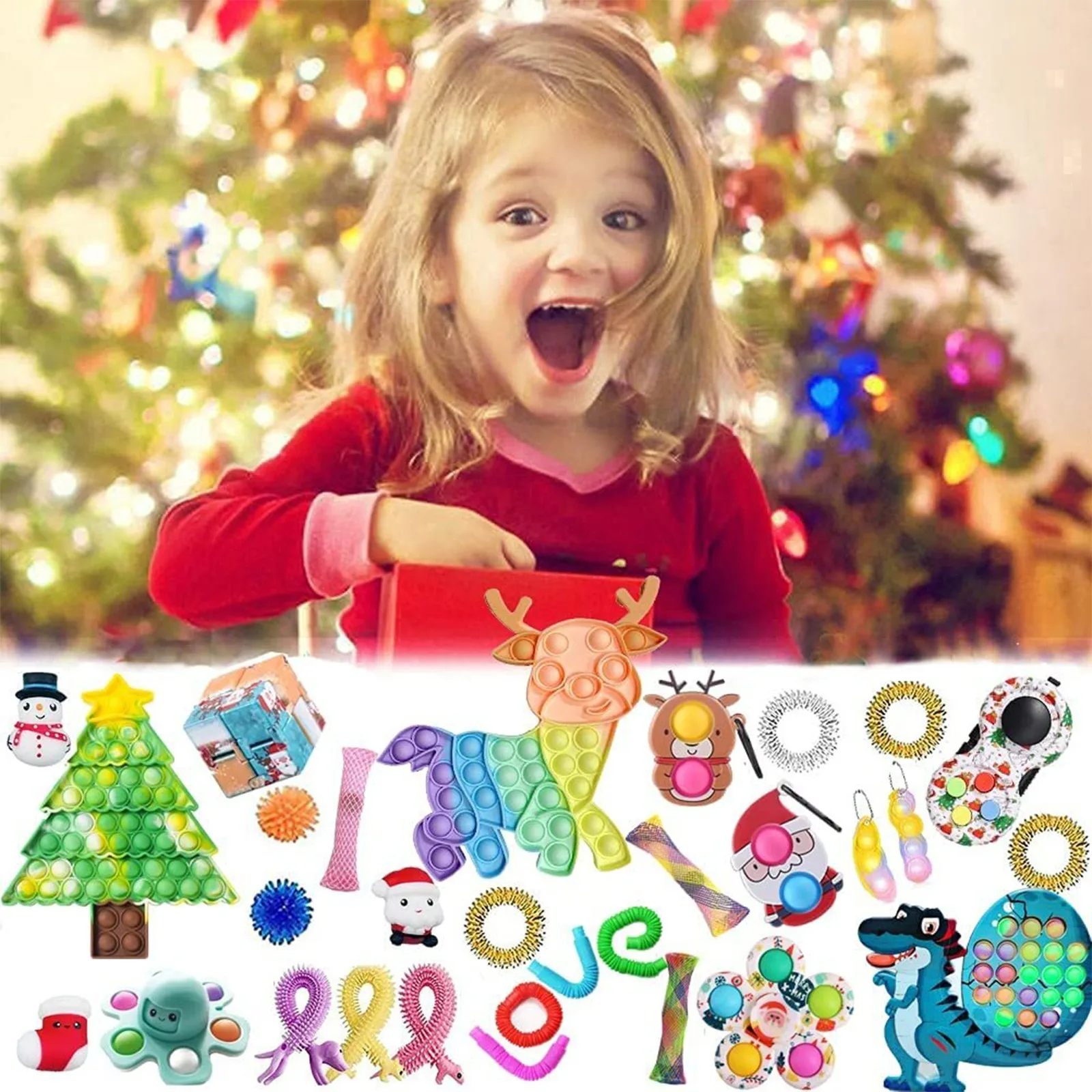 Colorful Christmas Fidget Toy Set Hot Sal Sensory Stress Relief Toys Bestseller Holiday Gift Box Kids Adults Collection 2026 T1
