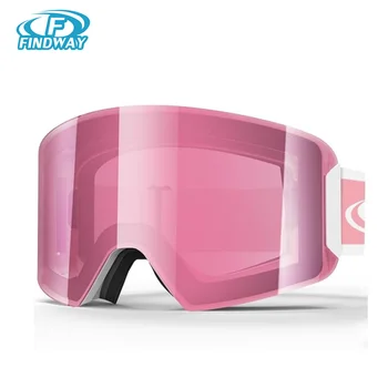 Findway 성인 스키 고글 100% UV400 보호 안개 방지 스노우 보드 고글 남성용 및 여성용 야외