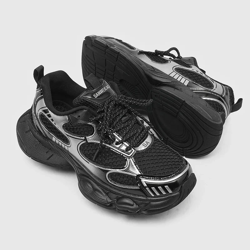 

2025 модные мужские уличные кроссовки для бега, дышащие, нескользящие, удобные прогулочные повседневные туфли, мужская обувь, туфли на плоской подошве со шнуровкой