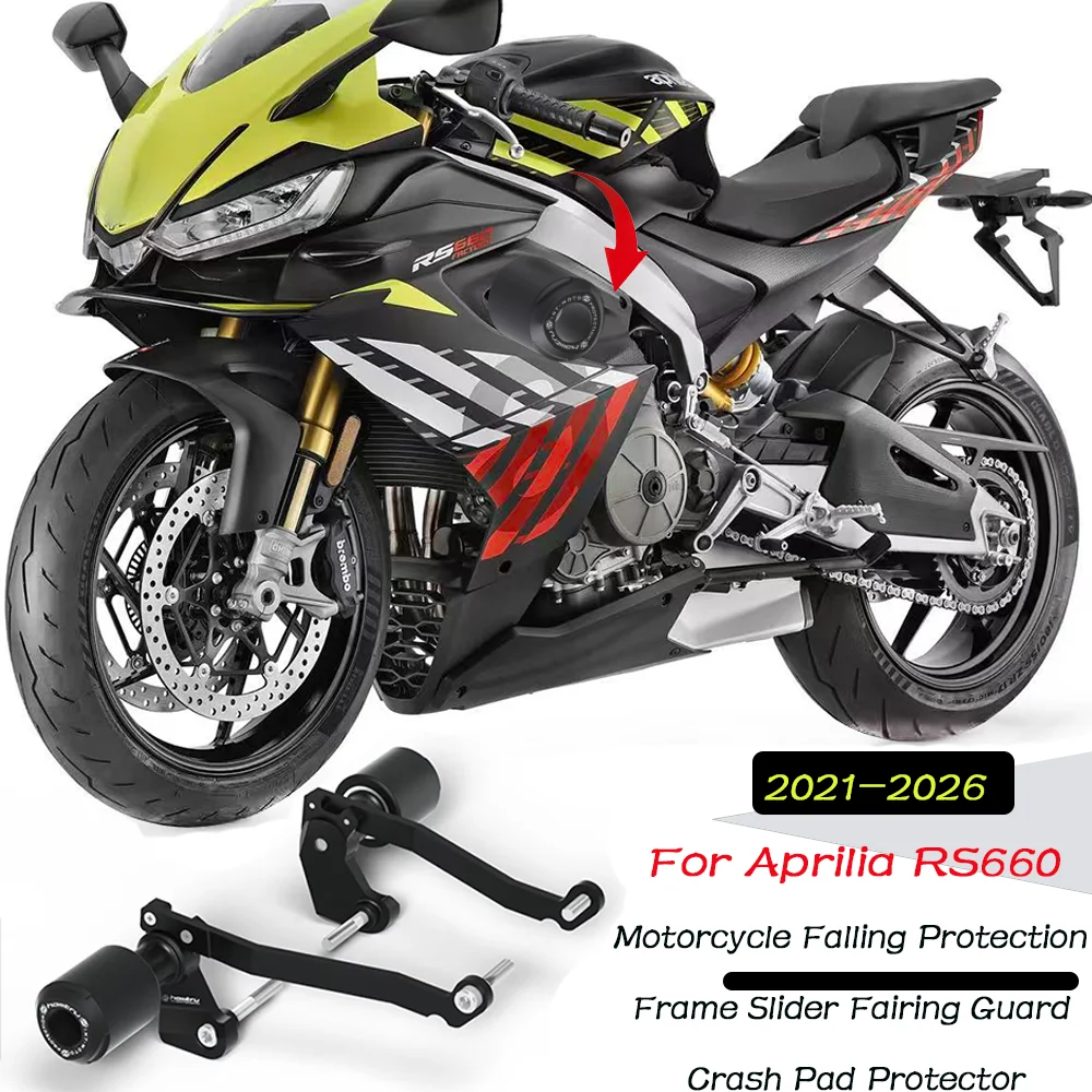 RS660 Motorcycle Falling Protection Frame Sliders Fairing Guard Anti Crash Pad Protector For Apulia RS660 2021-2027 RS 660