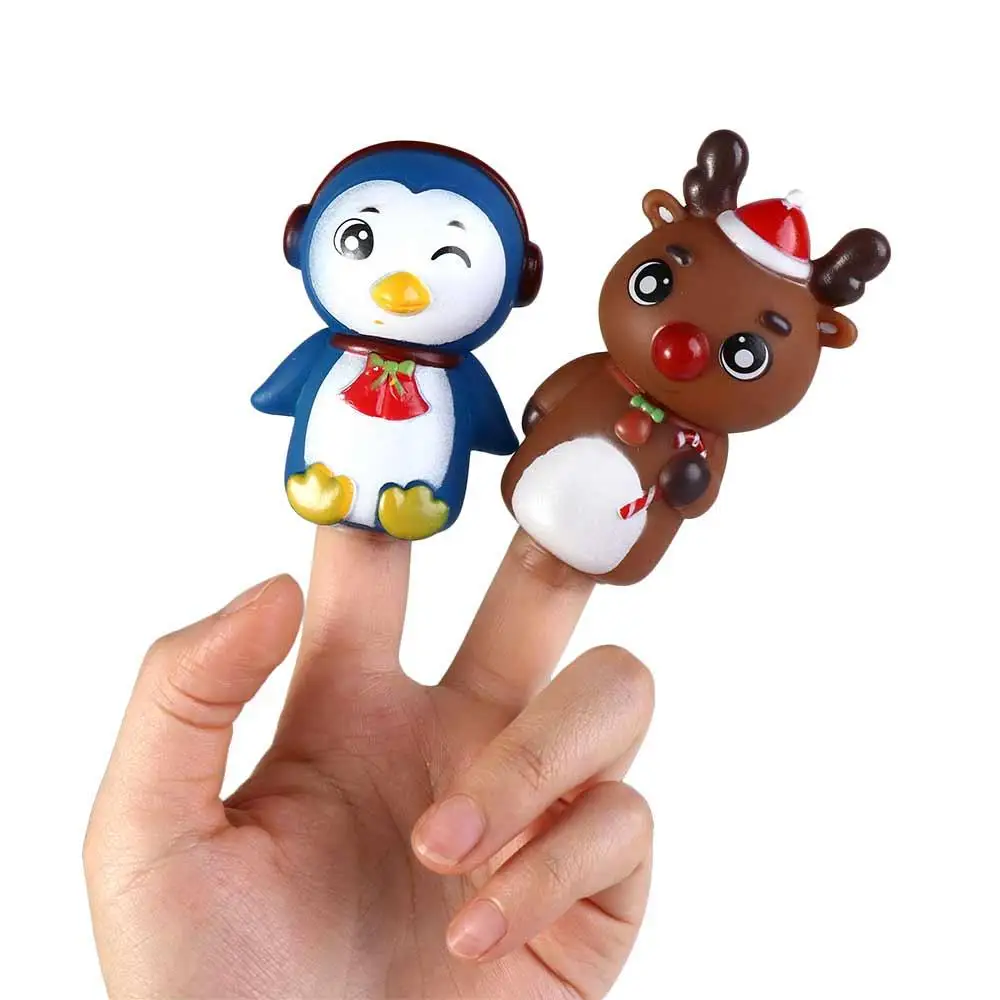 5pcs/set Finger Puppets For Kids Baby Mini Animals Educational Tiny Hands Toys Children Colorful Rubber Finger Puppets Theater