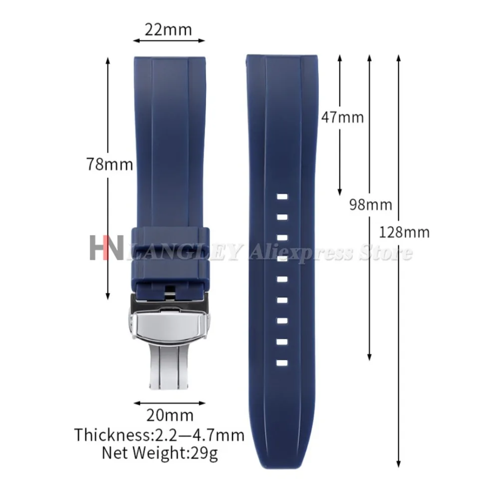 Schnellverschluss-Gummi-Uhrenarmband für Omega Ersatzarmband für Tissot für Citizen für Seiko 18mm 20mm 22mm 24mm Silikonbänder – Detail 1