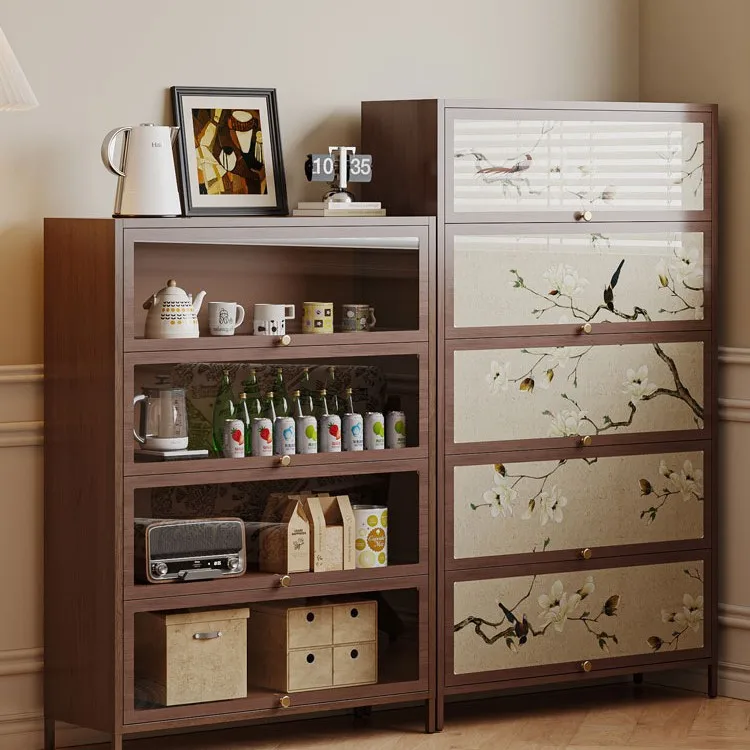 

Customizable wrought iron study bookcase middle antique finished cabinet locker imitation glass door display storage cabinet