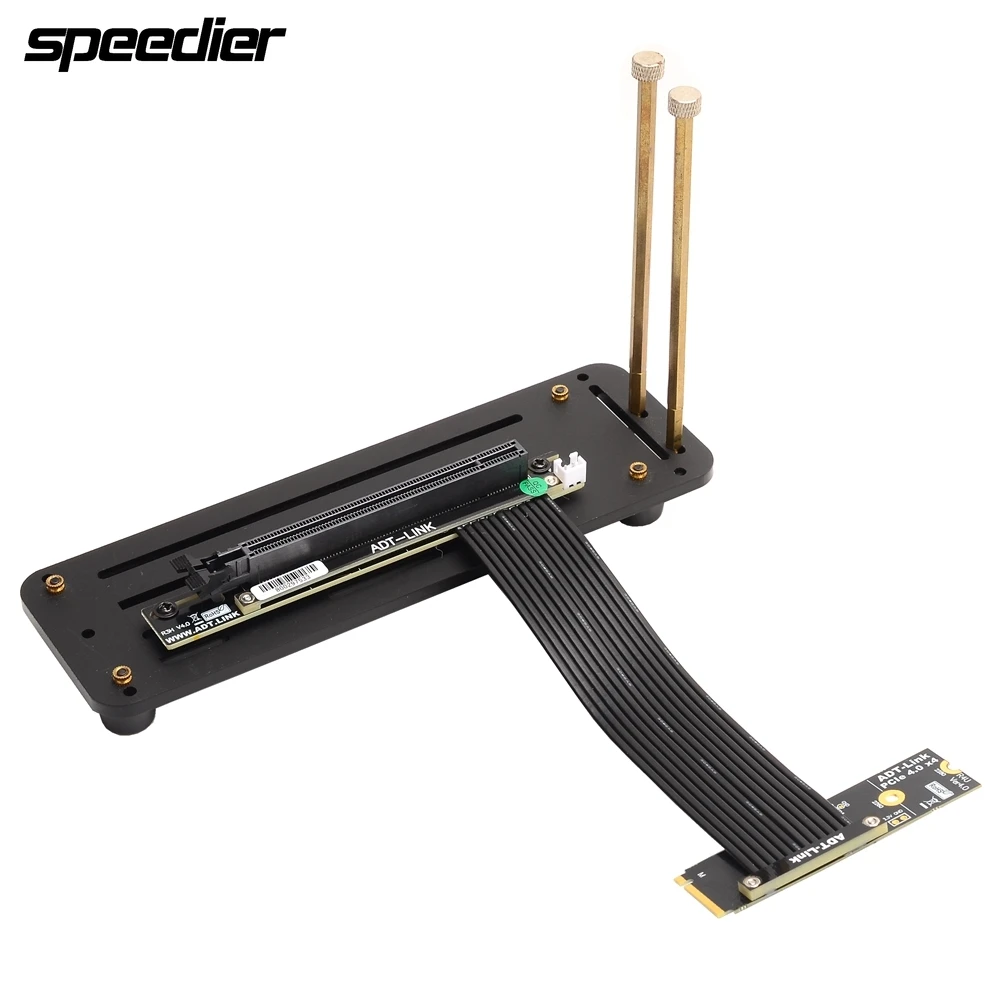 Riser PCI-E 4.0 Riser Cards M.2 NGFF NVMe Key-M 2230-2280 SSD To PCIe x16 Mining Extension Cable Gen4 SATA Power Cable + Base