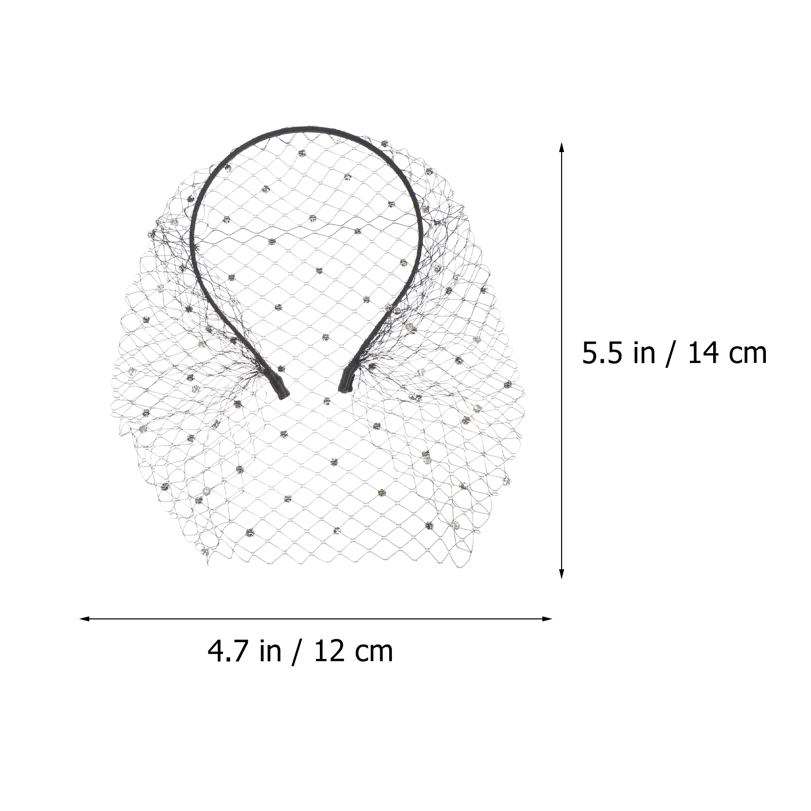 

Rhinestone Headband Woman Veil Headwear Bridal Headdress Black Veil Party Woman Glamorous Wedding Hair Band Accessories