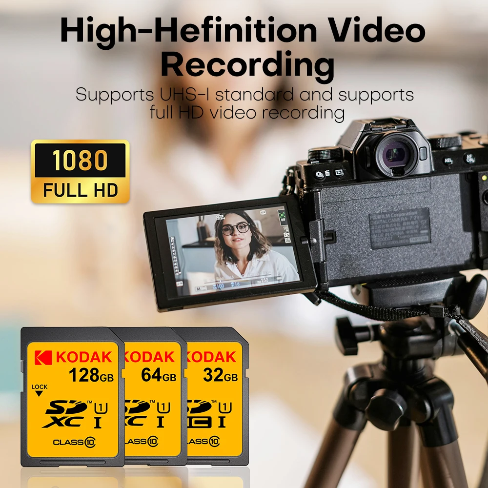 KODAK SD Card 128GB 32GB SD Card 64GB Normal Full Size Flash Memory SD Card High Speed for Camera