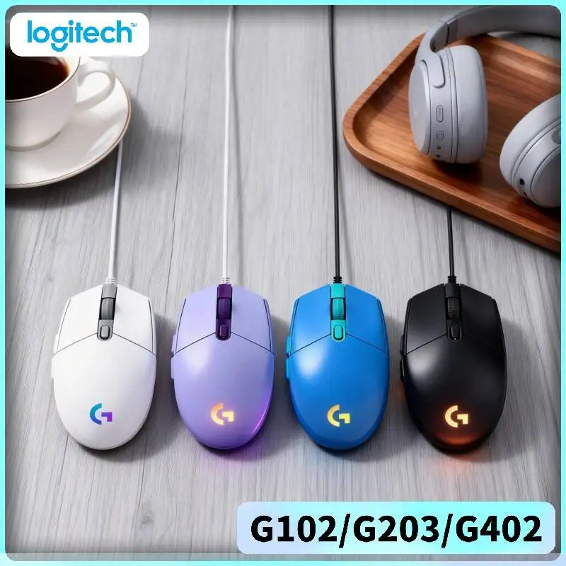 

Logitech G102 G203 G402 Wired Gaming Mouse Stylish Appearance Comfort Structure for All Day Long Gaming and Work Use
