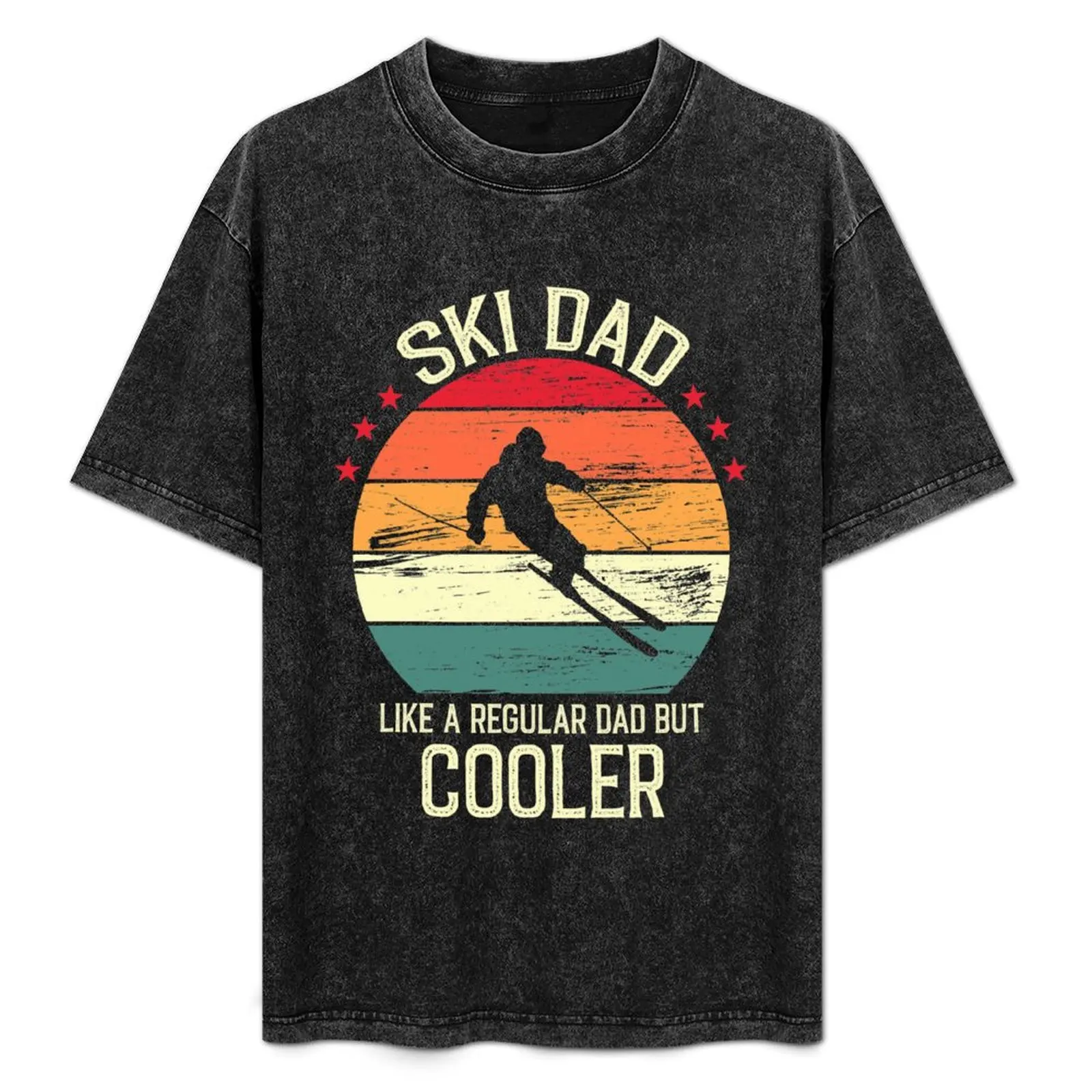 

Ski Dad Like A Regular Dad But Cooler - Vintage Retro Ski Dad Gift T-Shirt Streetwear Print Tee Shirt