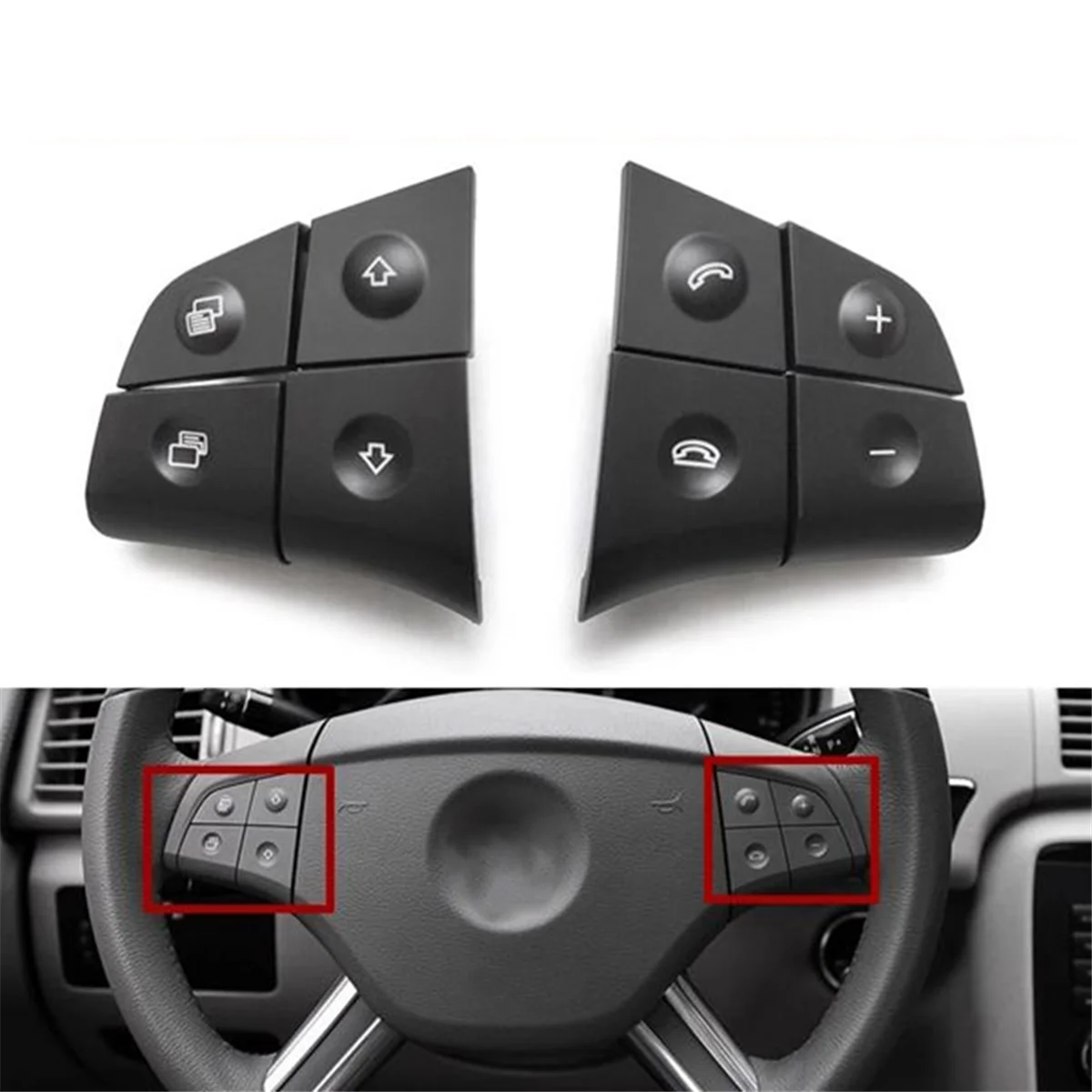 Multi-Function Steering Wheel Switch Button Kit Controls for Mercedes-Benz W164 W245 W251 GL350 ML350 R280 B180 B200—L49A