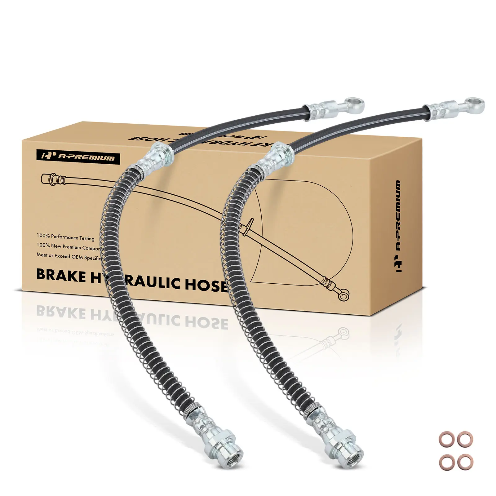 A-Premium 2Pcs Front Driver & Passenger Side Brake Hydraulic Hose for Chrysler Sebring 2001-2005 Mitsubishi Eclipse 2000-2005