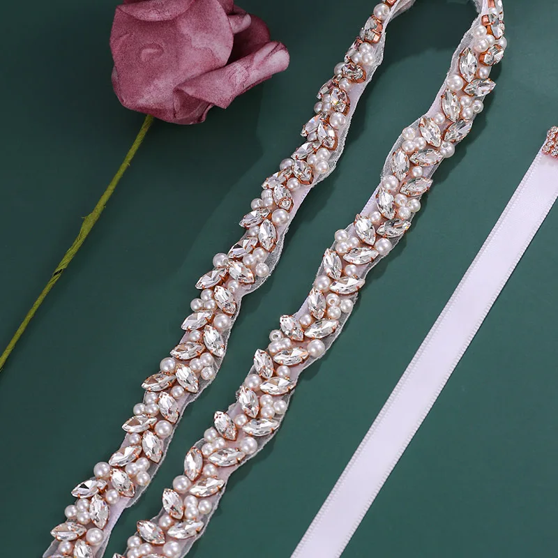 

Bridal Pearl & Rhinestone Waist Chain, Adjustable Wedding Waist Cincher, Women's Bridal Belt Accessories Jewelry Decor