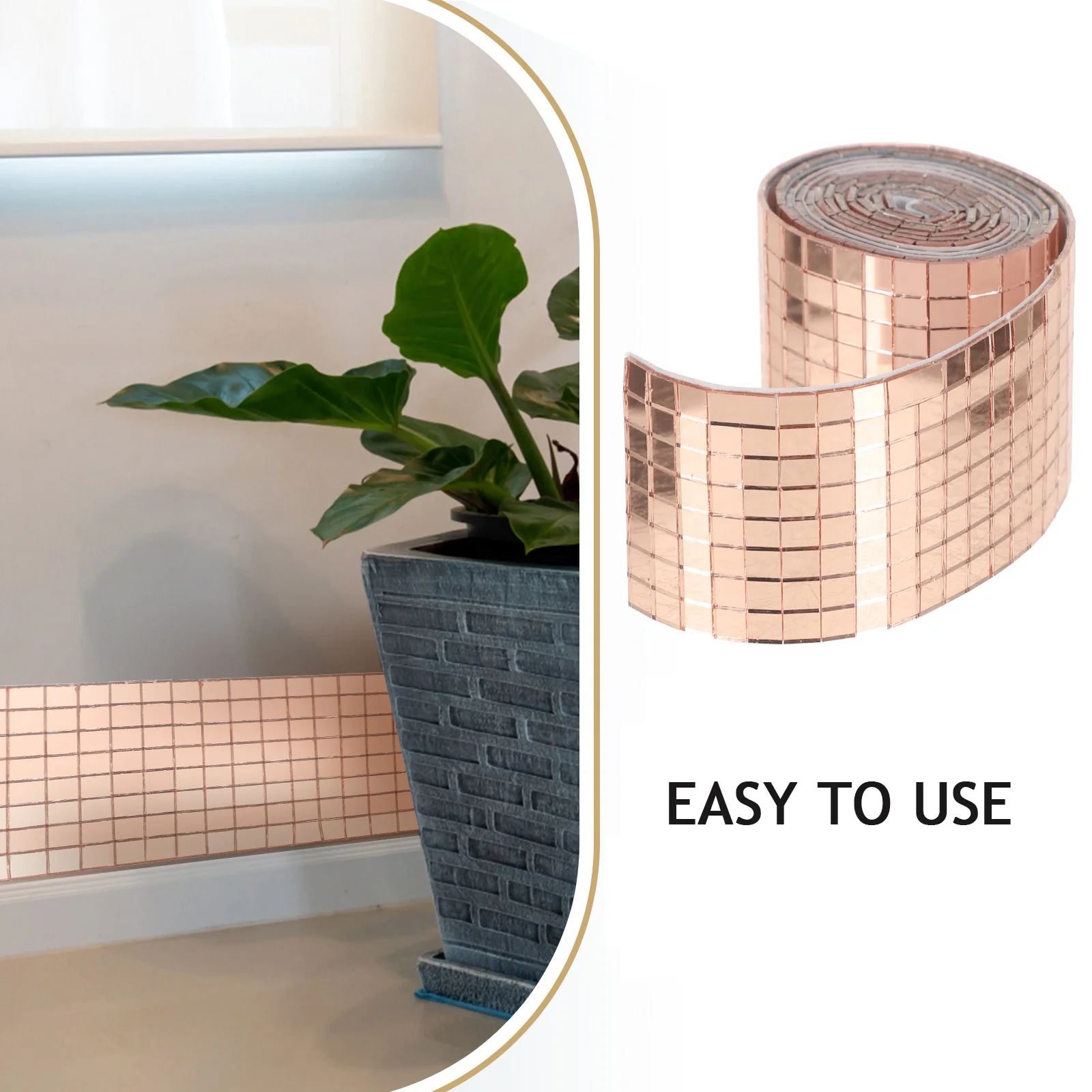 

Mosaic Glass Mirror Stickers Sticker Self-Adhesive Glass Fiber Mirror Tiles For Home Kitchen Bathroom Decor Roll